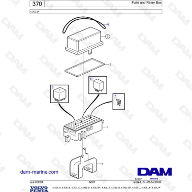Volvo Penta 4.3L GL - Fuse & relay box