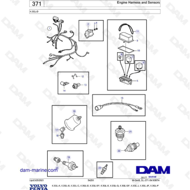 Volvo Penta 4.3L GL - Engine harness & sensors