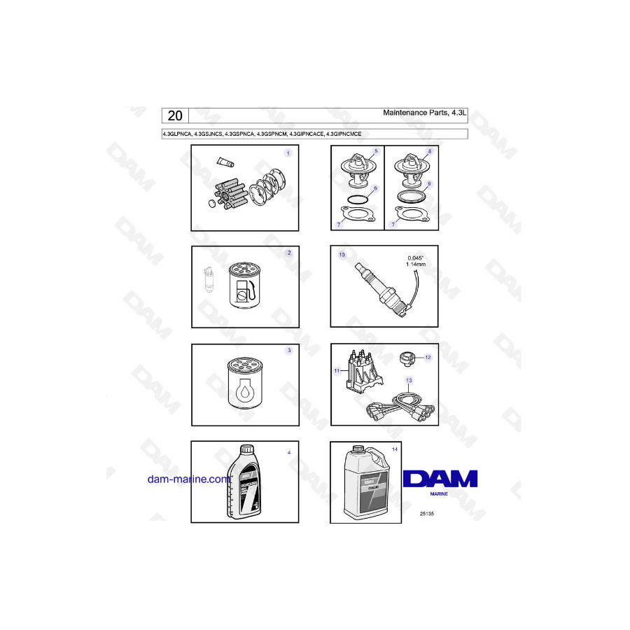 Volvo Penta 4.3L GL - Maintenance parts Volvo Penta 4.3L GL - Maintenance parts
