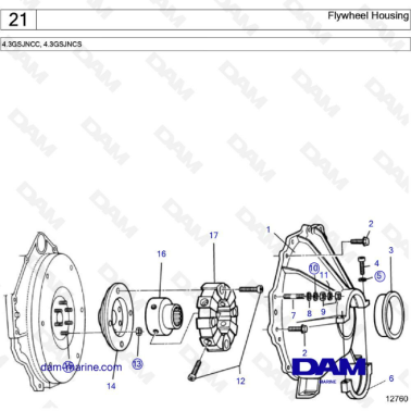 Volvo Penta 4.3L GS - Flywheel housing