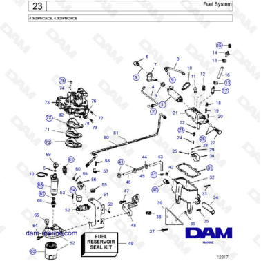 Volvo Penta 4.3L GS - Fuel system