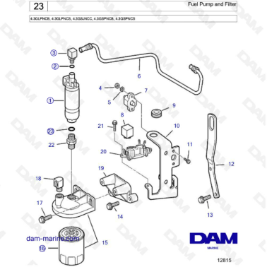 Volvo Penta 4.3L GS - Fuel pump & filter