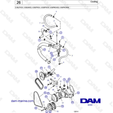Volvo Penta 4.3L GS - Throttle body & engine cover