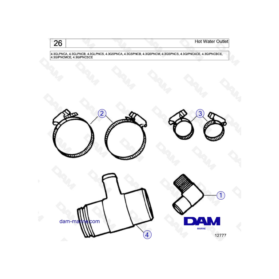 Volvo Penta 4.3L GS - Hot Water Outlet