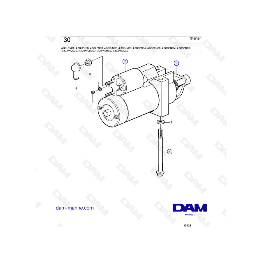 Volvo Penta 4.3L GS - Arranque