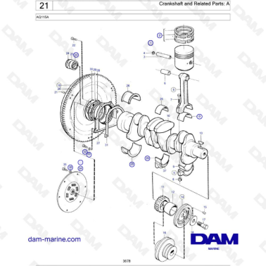 Volvo Penta AQ115 - Crankshaft & related parts