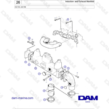 Volvo Penta AQ115 - Induction & exhaust manifold