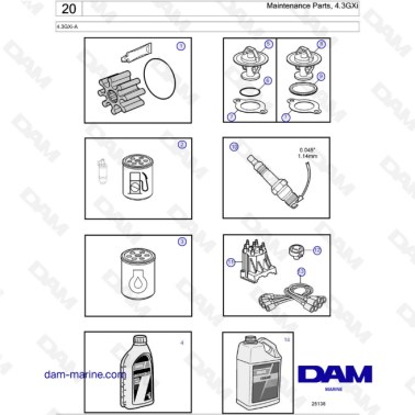 Volvo Penta 4.3L GXI - Maintenance parts