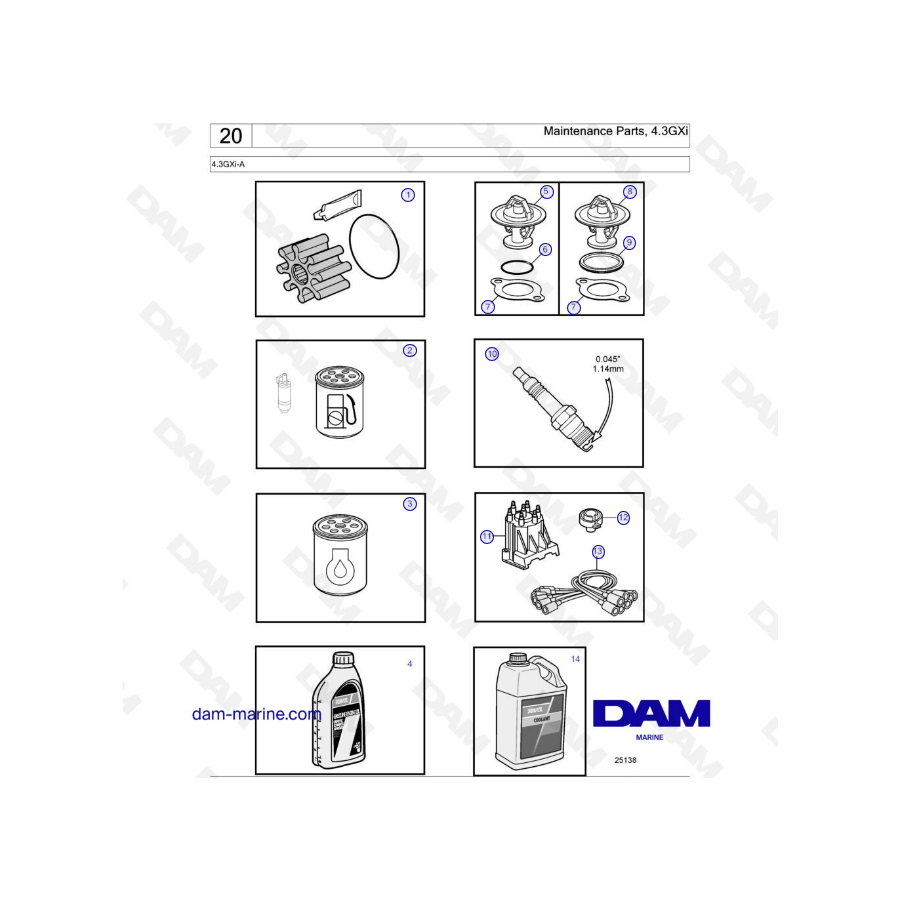 Volvo Penta 4.3L GXI - Maintenance parts