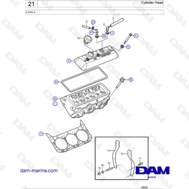 Volvo Penta 4.3L GXI - Cylinder head