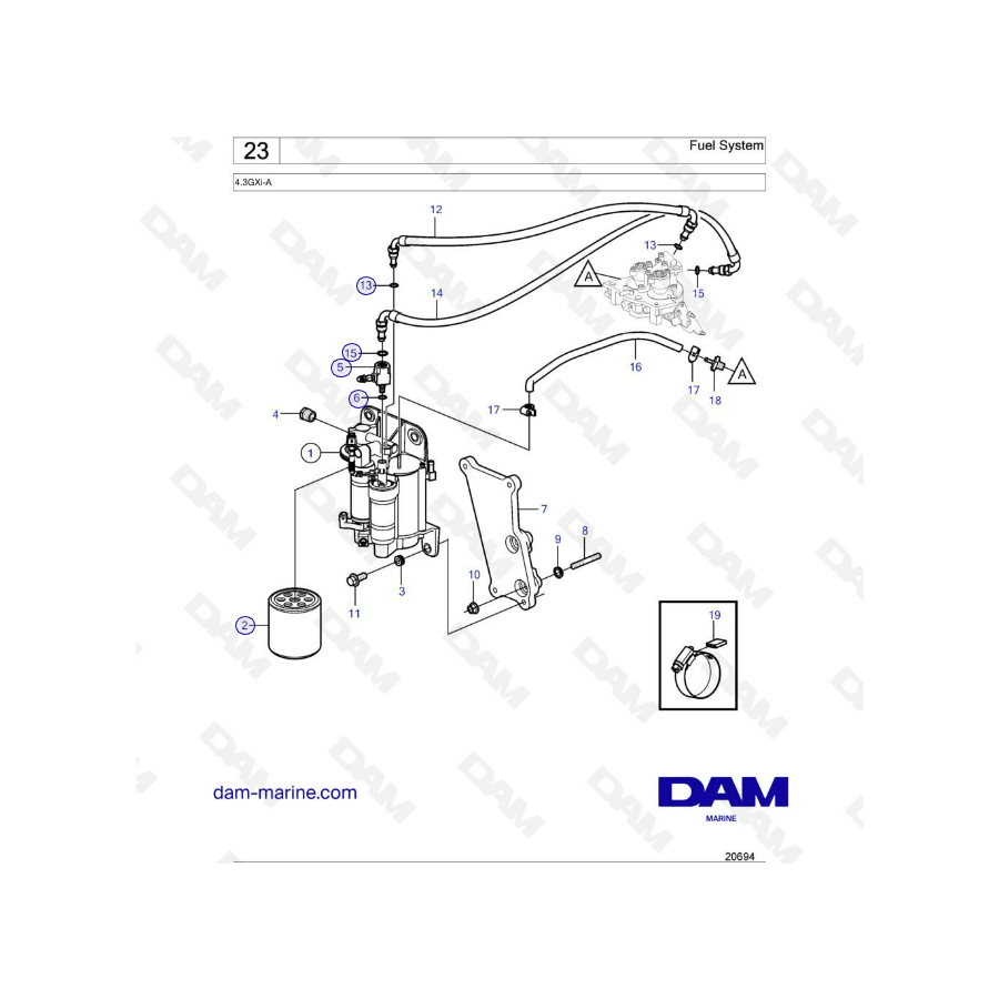 Volvo Penta 4.3L GXI - Fuel system 