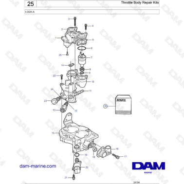 Volvo Penta 4.3L GXI - Throttle body repair kits