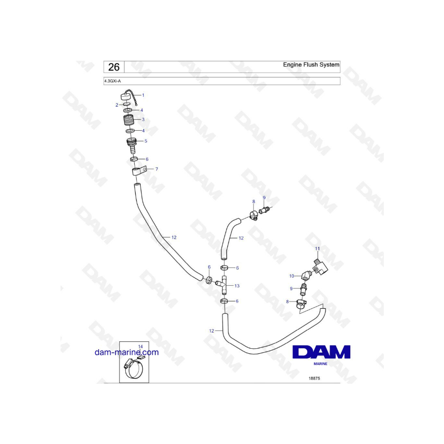 Volvo Penta 4.3L GXI - Engine flush system