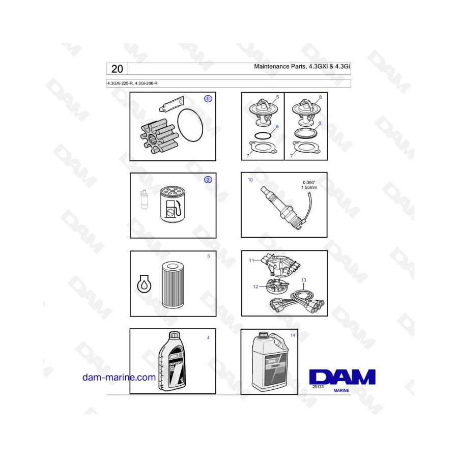 Volvo Penta 4.3L GI - Maintenance parts