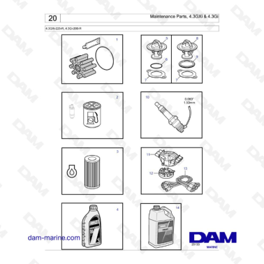 Volvo Penta 4.3L GI - Maintenance parts