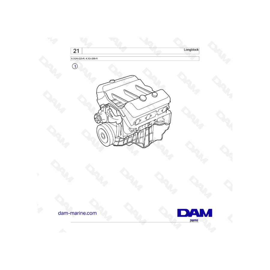 Volvo Penta 4.3L GI-bloque largo
