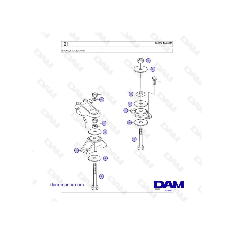 Volvo Penta 4.3L GI Motor Mounts DAM Marine