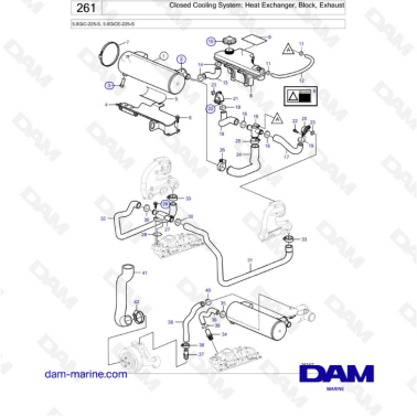 Volvo Penta 5.0L GI - Closed Cooling System: Heat Exchanger, Block, Exhaust