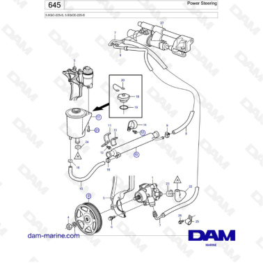 Volvo Penta 5.0L GI - Power steering