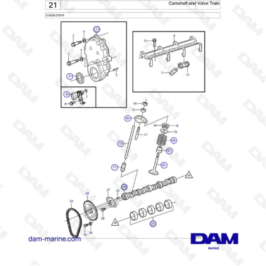 Volvo Penta 5.0L GXI - Camshaft & Valve train