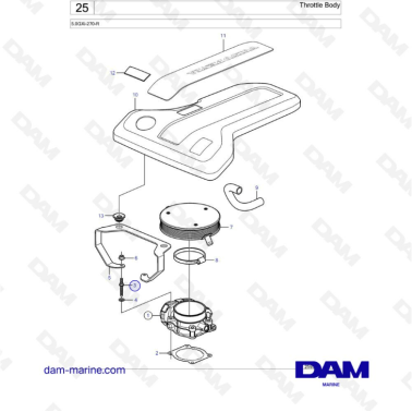 Volvo Penta 5.0L GXI - Throttle body