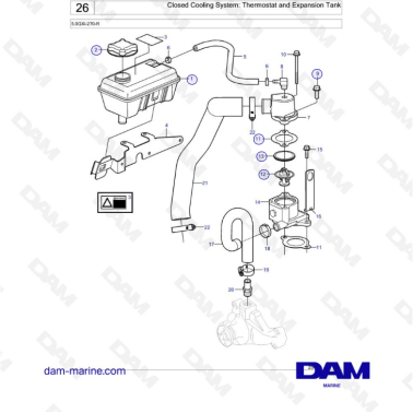 Volvo Penta 5.0L GXI - Closed Cooling System: Thermostat and Expansion Tank