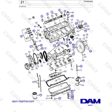 Volvo Penta 5.7L GI - Crankcase