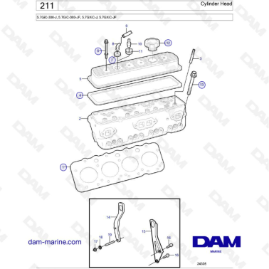 Volvo Penta 5.7L GXI - Culata