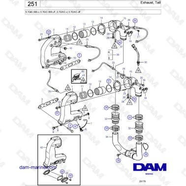 Volvo Penta 5.7L GXI - Exhaust tall