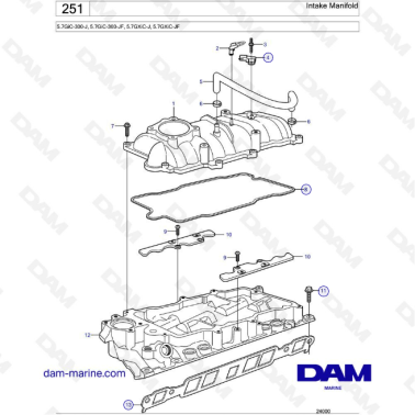 Volvo Penta 5.7L GXI - Intake manifold