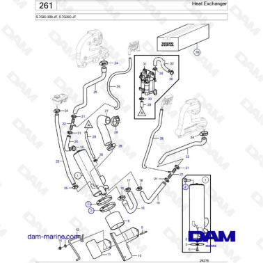 Volvo Penta 5.7L GXI - Heat exchanger