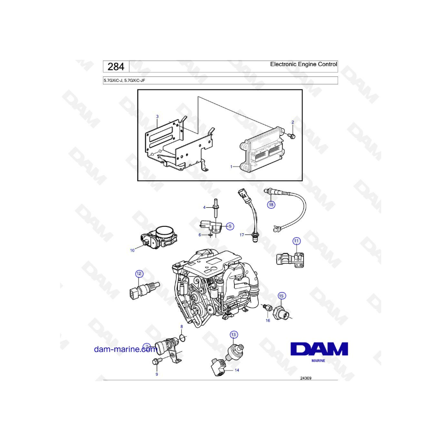 Volvo Penta 5.7L GXI - Electronic engine control