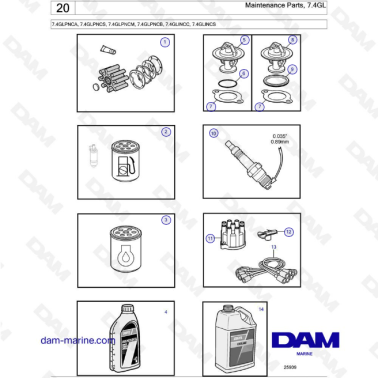 Volvo Penta 7.4L GL - Maintenance Parts