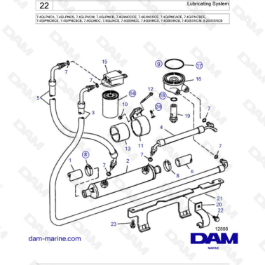 Volvo Penta 7.4L GL - Lubricating system