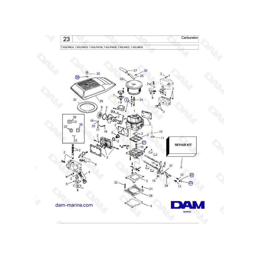 Volvo Penta 7.4L GL - Carburetor Volvo Penta 7.4L GL - Carburetor