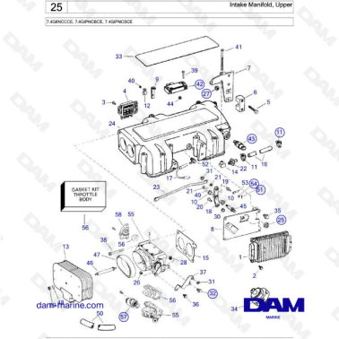 Volvo Penta 7.4L GL - Intake manifold, upper