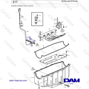 Volvo Penta 8.1L GXI - Oil pan & Oil pump
