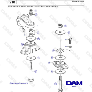 Volvo Penta 8.1L GXI - Motor mounts