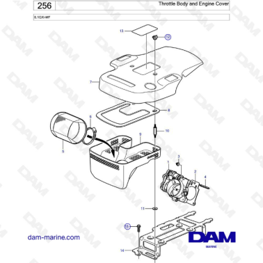 Volvo Penta 8.1L GXI - Throttle body & engine cover