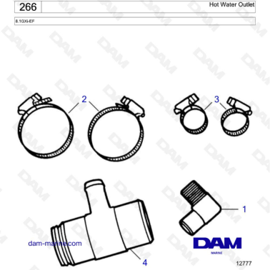Volvo Penta 8.1L GXI - Hot water outlet