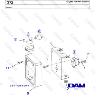 Volvo Penta 8.1L GXI - Engine harness bracket