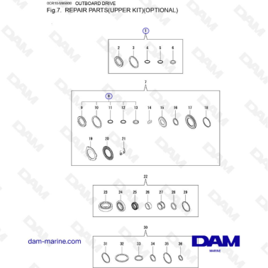 Yanmar SD60 - Repair parts (upper kit)