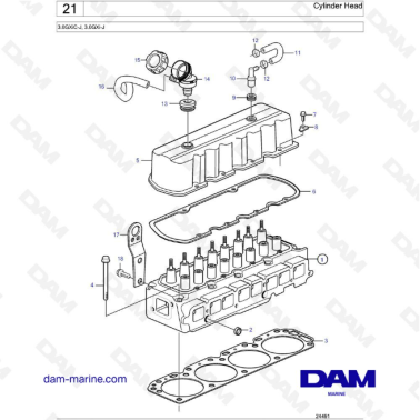 Volvo Penta 3.0L GXI - Cylinder head