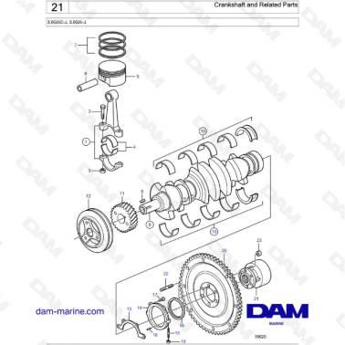 Volvo Penta 3.0L GXI - Crankshaft & Related parts