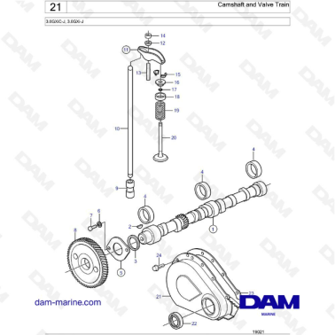 Volvo Penta 3.0L GXI - Camshaft & valve train