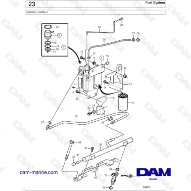 Volvo Penta 3.0L GXI - Fuel system