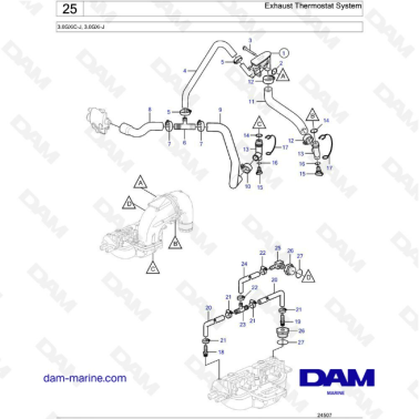 Volvo Penta 3.0L GXI - Throttle body & Throttle cable connection
