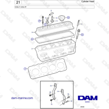 Volvo Penta 5.0L GL - Cylinder head