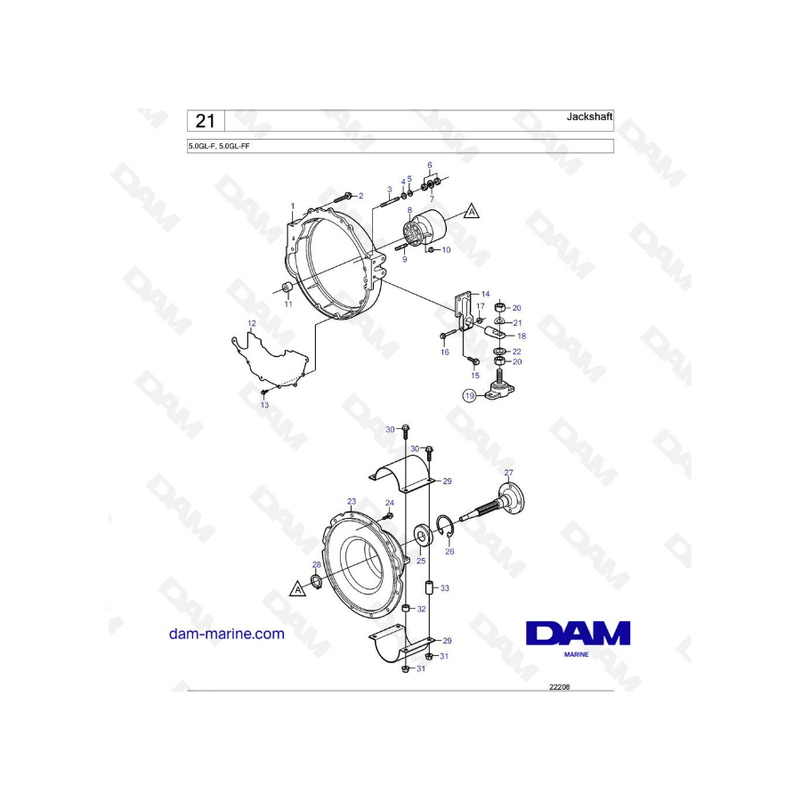 Volvo Penta 5.0L GL - Eje intermedio