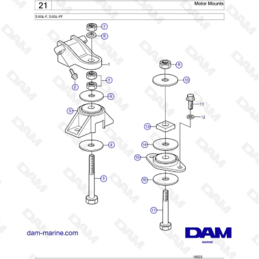 Volvo Penta 5.0L GL - Motor mounts